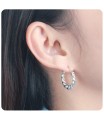  Twisted Style Silver Hoop Earring HO-2530